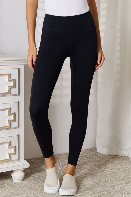 Basic Bae Wide Waistband Sports Leggings - Babbazon leggings