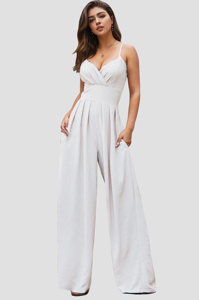 Spaghetti Strap Wide Leg Jumpsuit - Babbazon Camisole