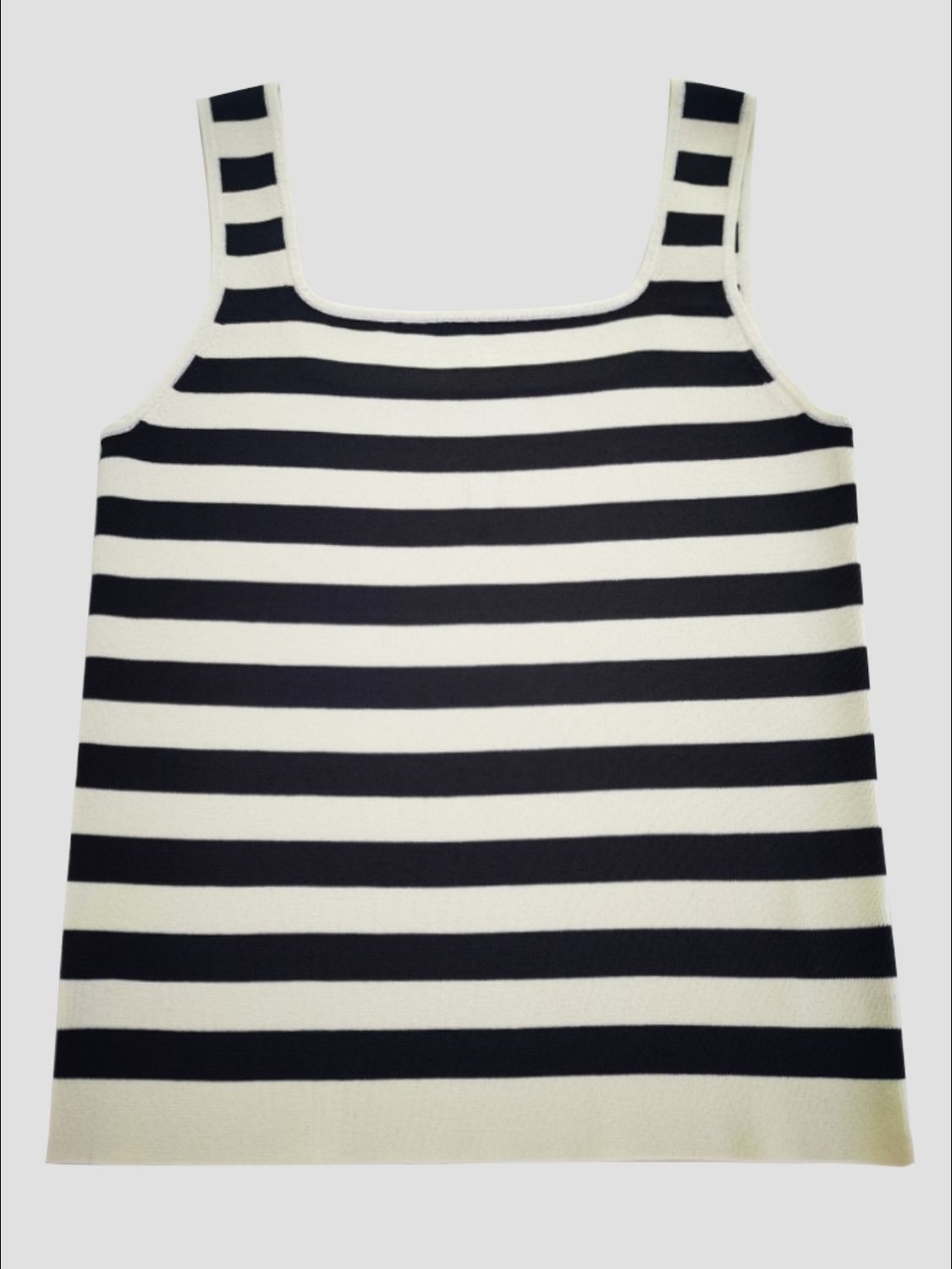 Striped Square Neck Wide Strap Tank 