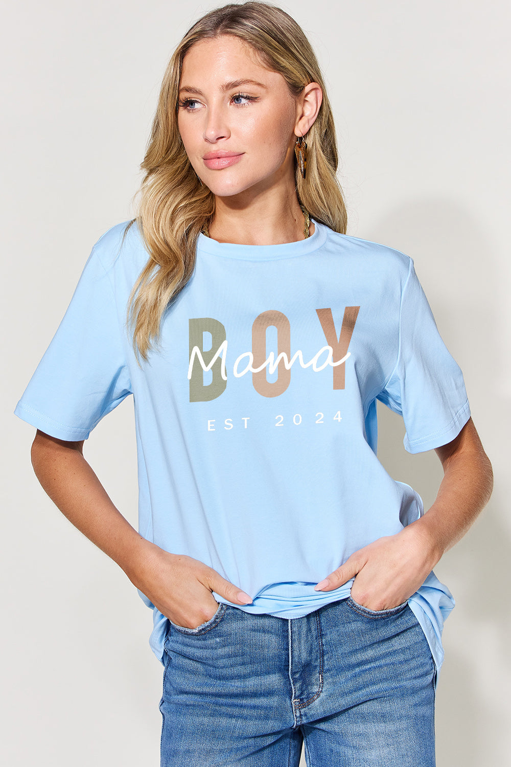 Simply Love Full Size Letter Graphic Round Neck Short Sleeve T-Shirt 