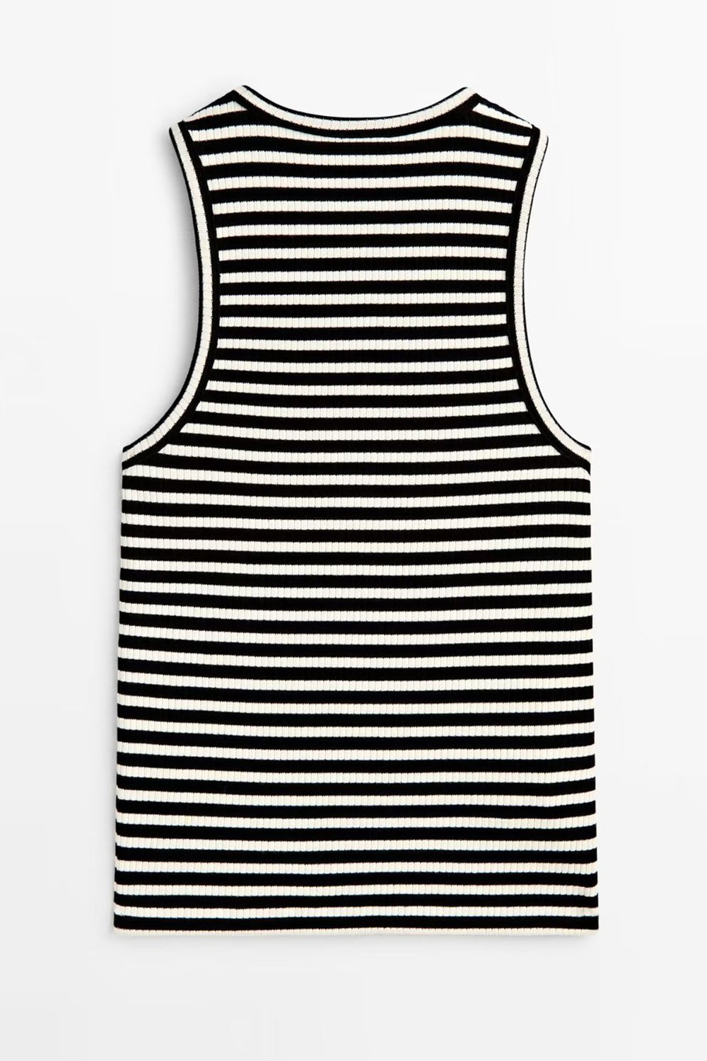 Striped Round Neck Wide Strap Tank 