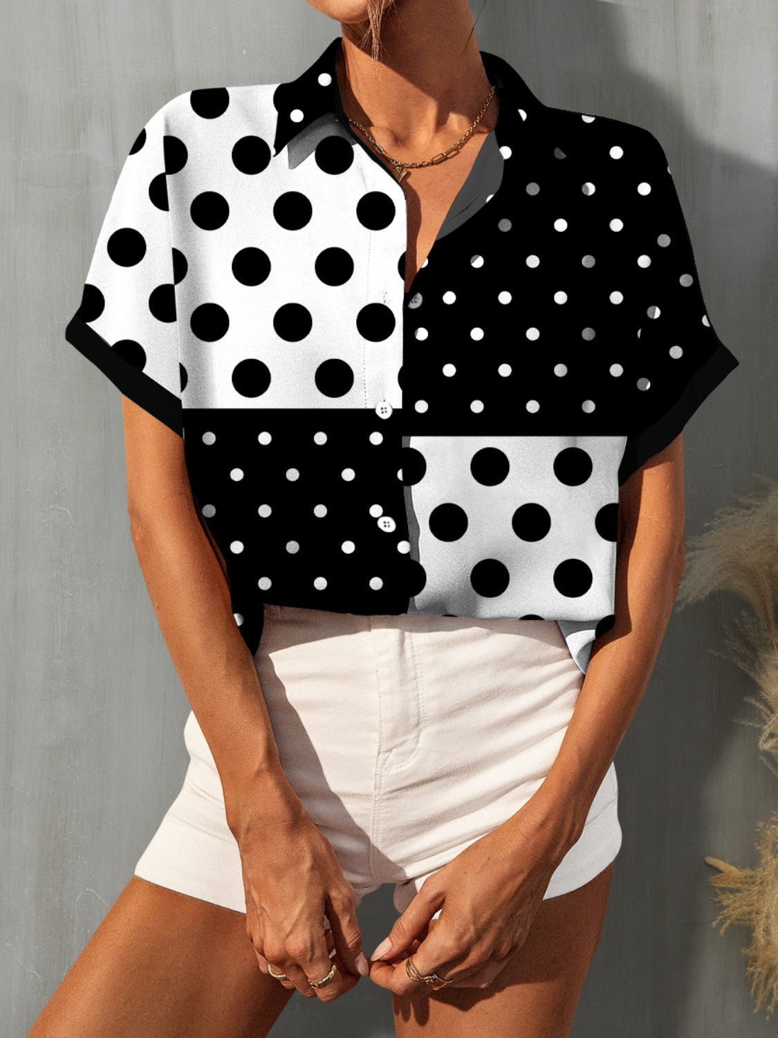 Polka Dot Short Sleeve Shirt 