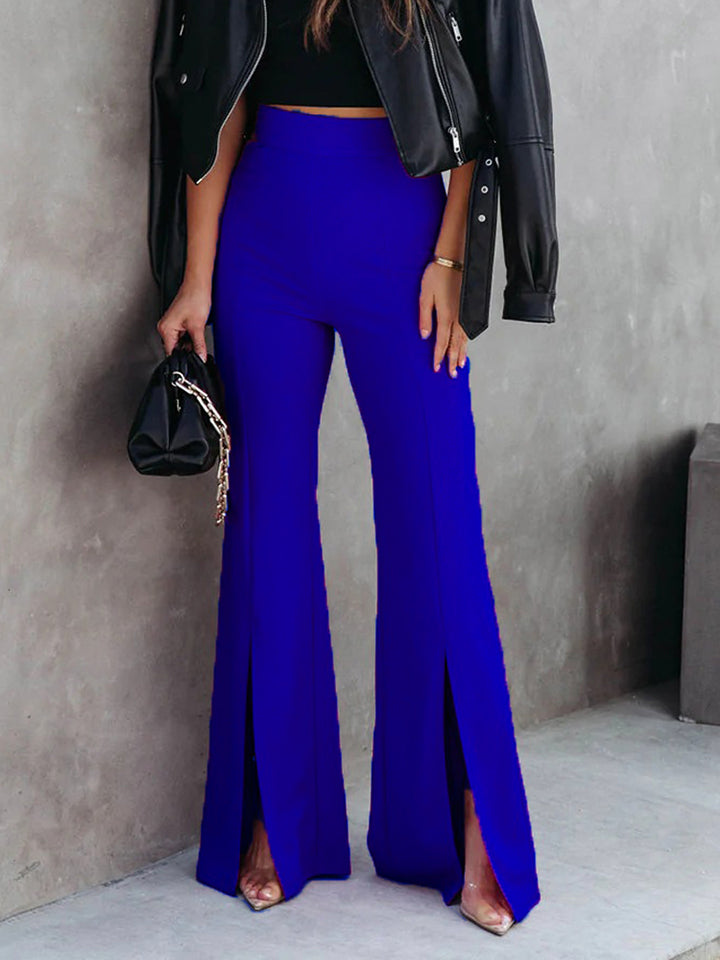 Front Slit Flare Leg Pants 