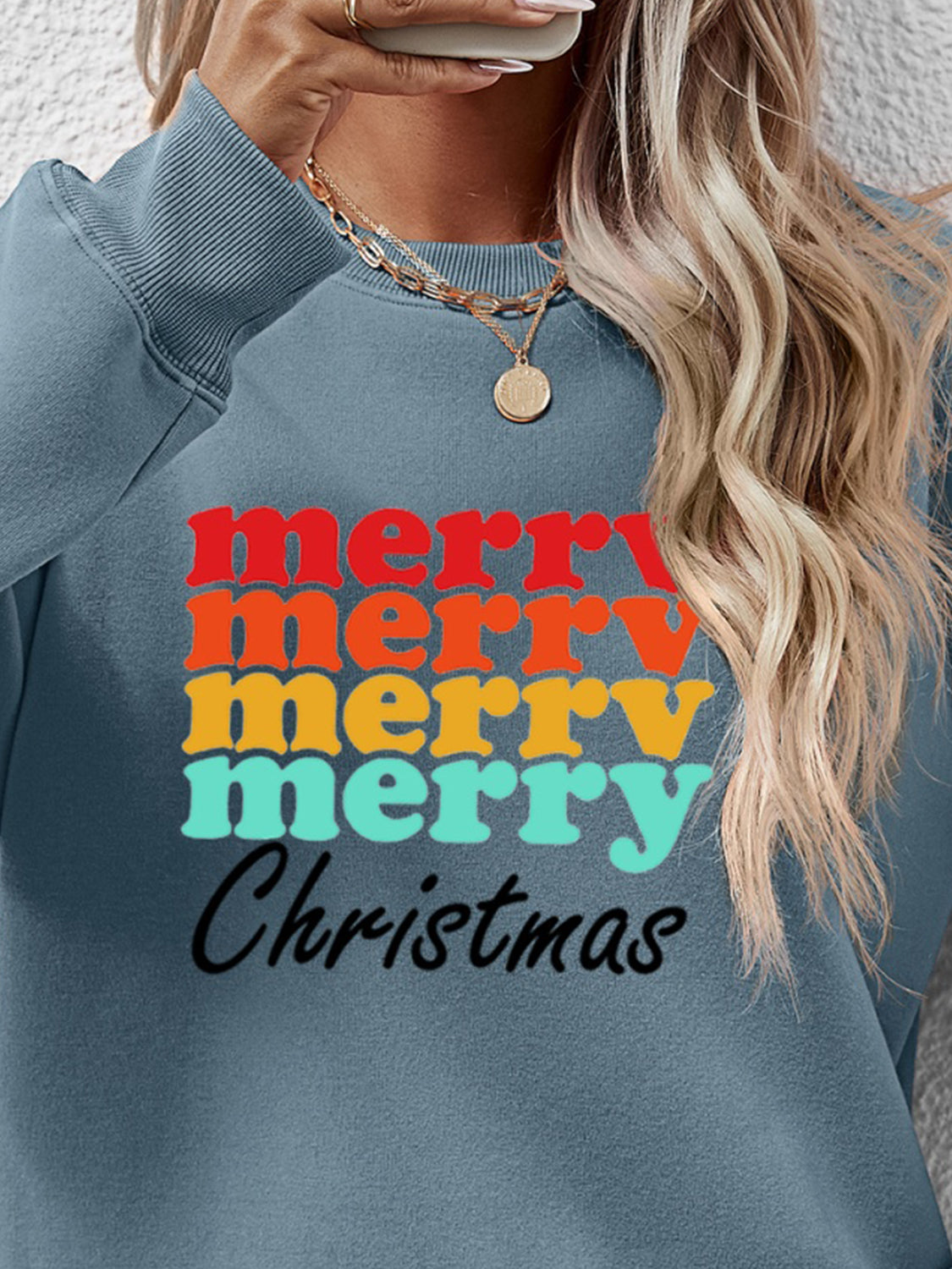 MERRY CHRISTMAS Graphic Long Sleeve Sweatshirt 