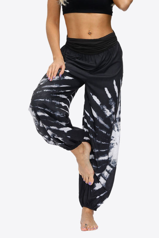 Exotic Style Printed Ruched Pants 