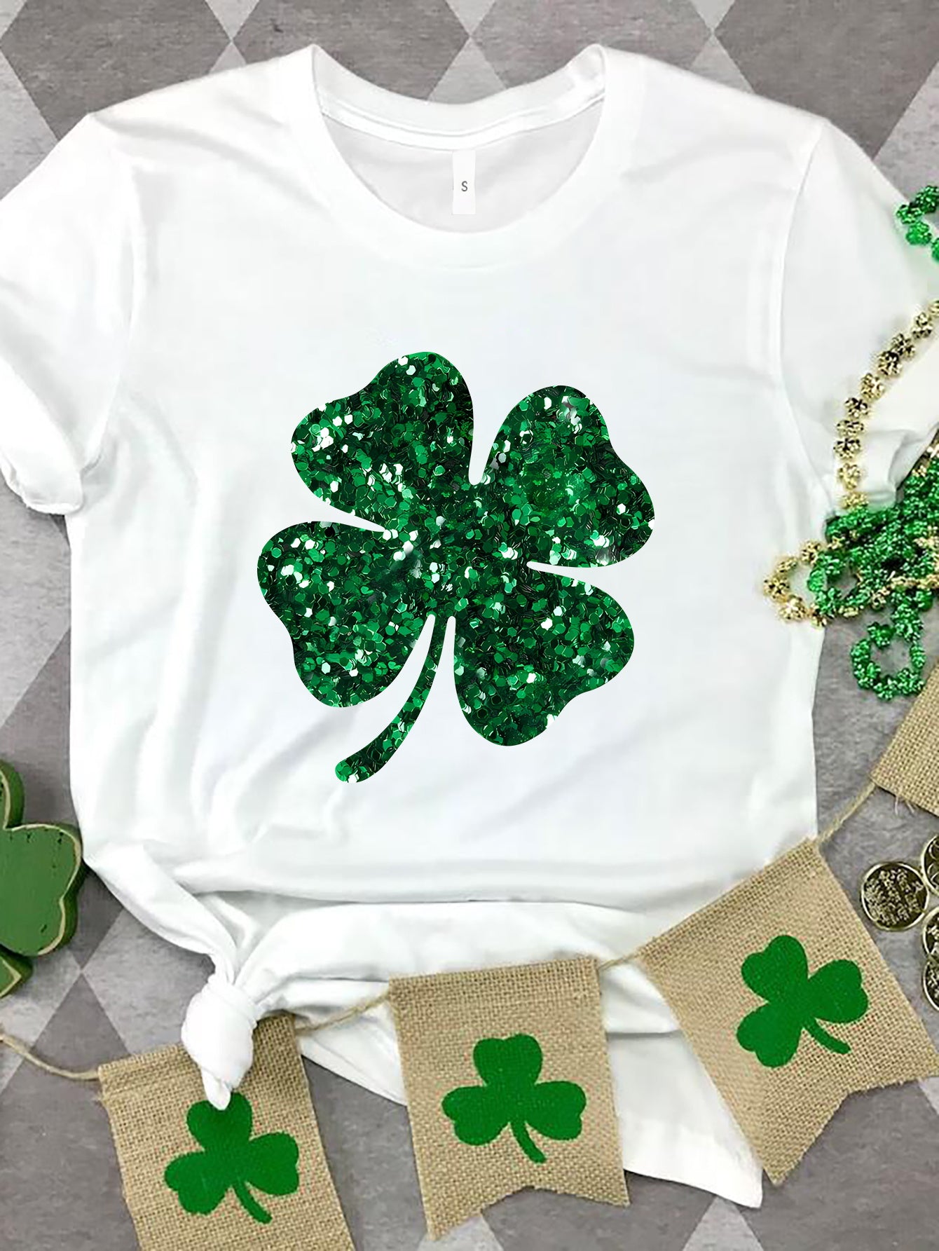 Lucky Clover Round Neck T-Shirt 