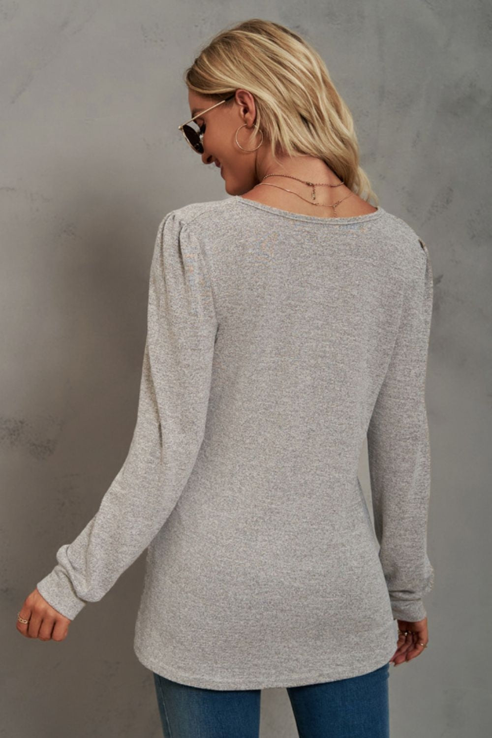 Square Neck Puff Sleeve T-Shirt 