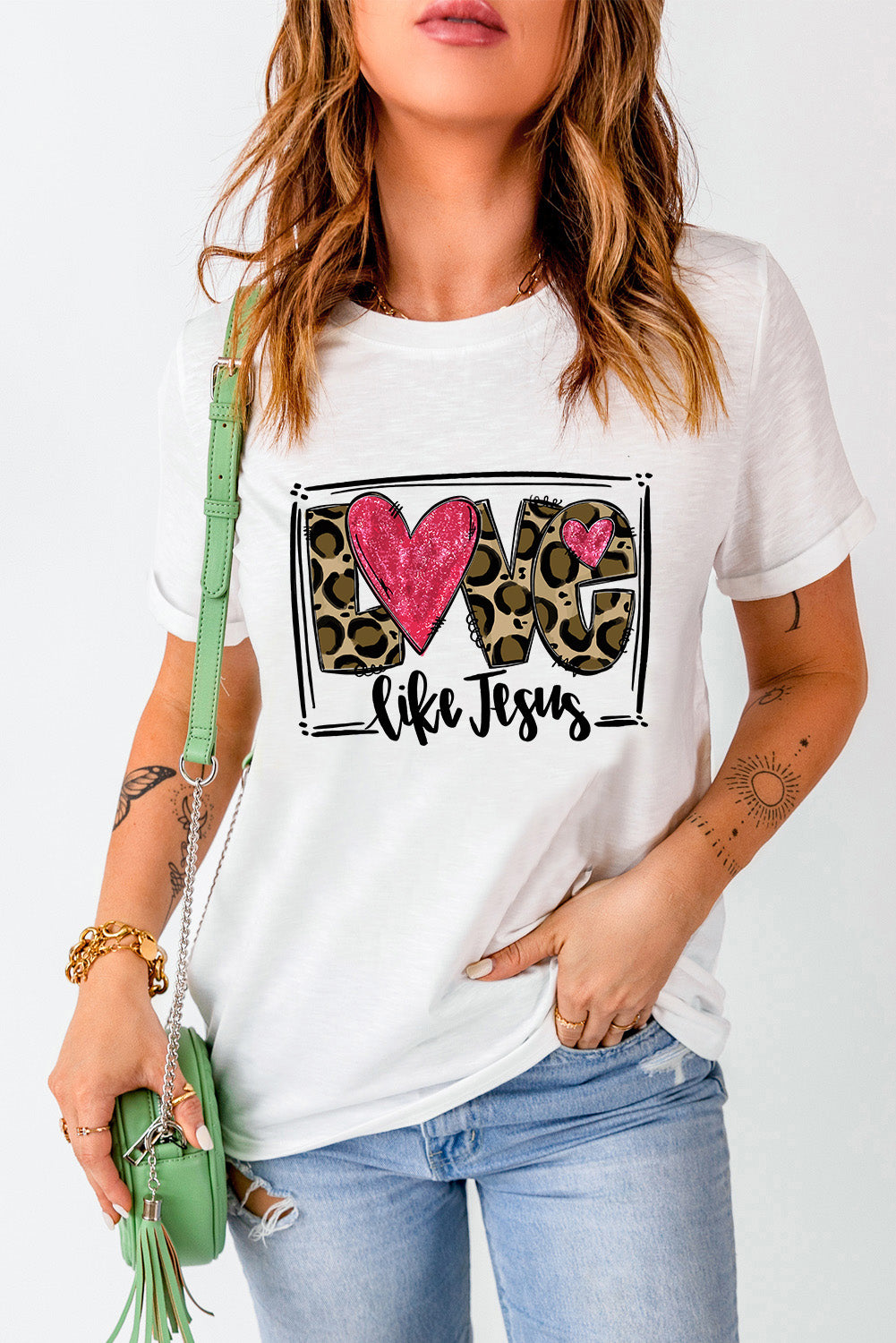 LOVE LIKE JESUS Short Sleeve T-Shirt - Babbazon Tops