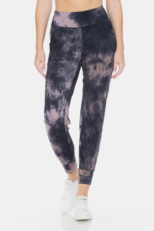 Leggings Depot Tie-Dye High Waist Cropped Leggings - Babbazon leggings