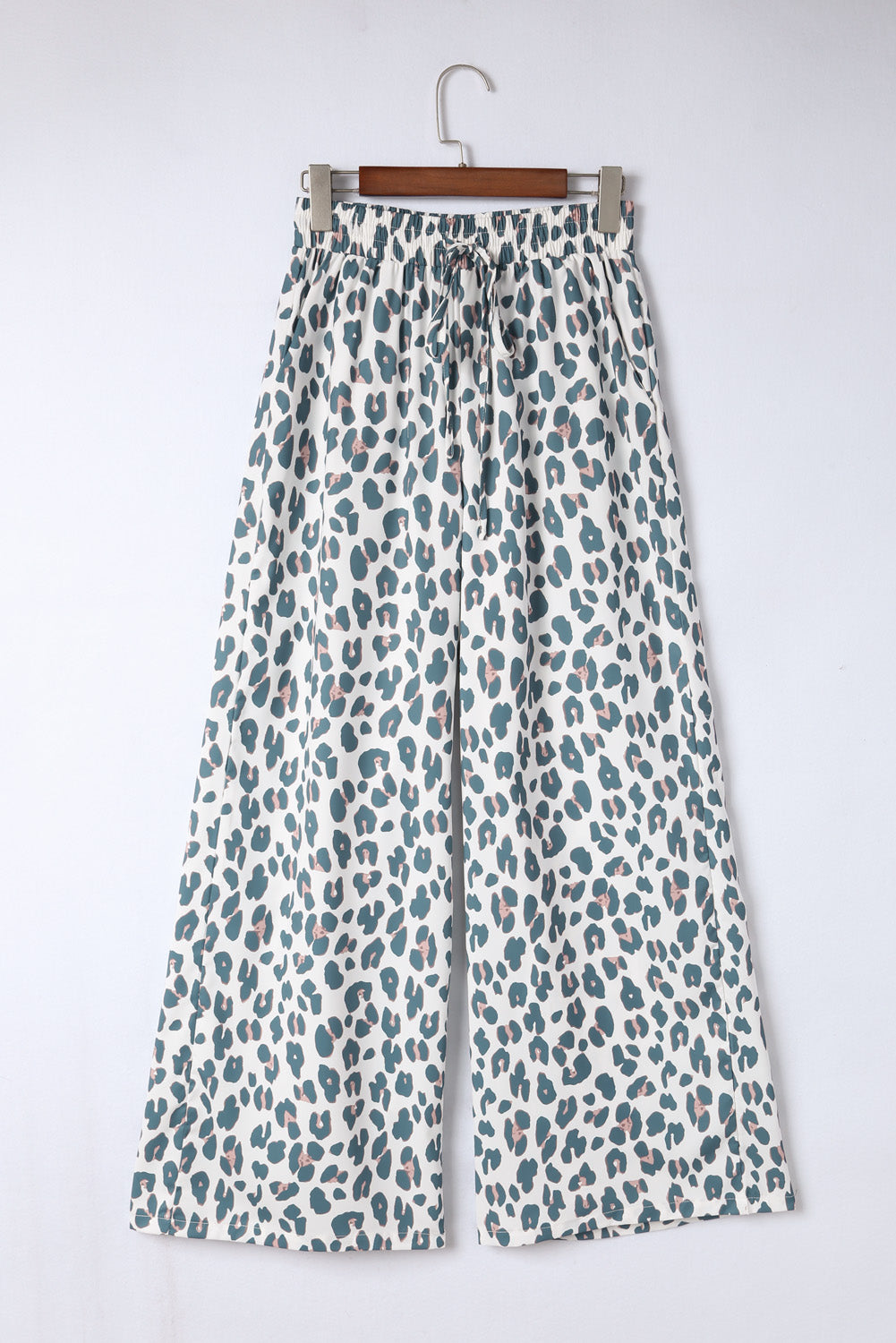 Leopard Drawstring Waist Culottes - Babbazon