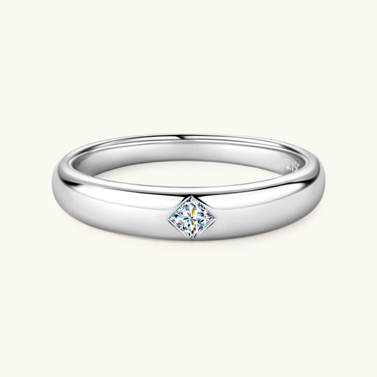 925 Sterling Silver Inlaid Moissanite Ring - Babbazon jewellery