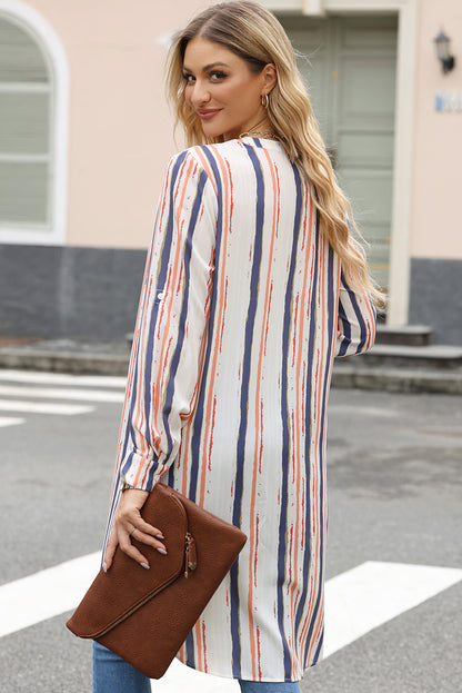 Striped High-Low Longline Shirt 