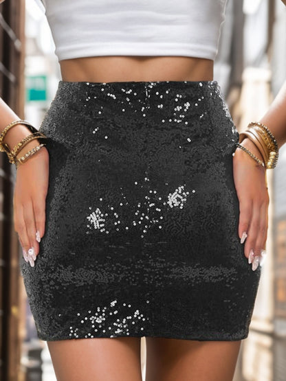 Sequin High Waist Skort 