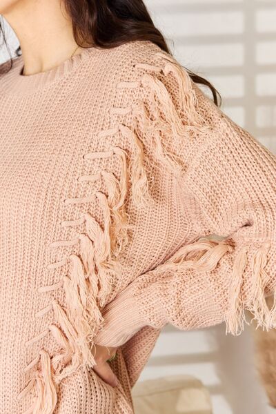 And The Why Tassel Detail Long Sleeve Sweater 