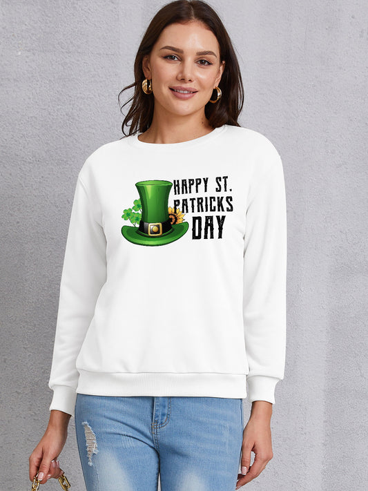 HAPPY ST. PATRICKS DAY Dropped Shoulder Sweatshirt 