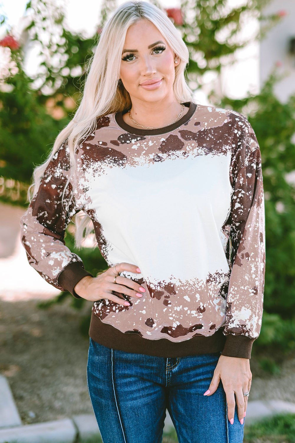 Printed Round Neck Long Sleeve T-Shirt 