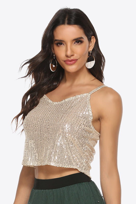 Sequin Cropped Cami 