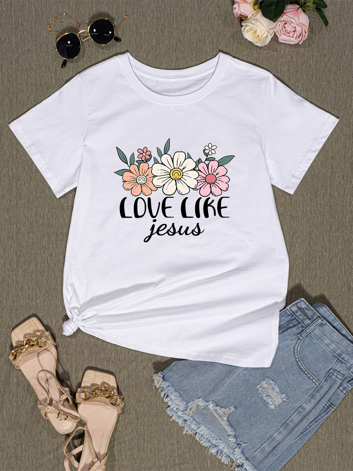 LOVE LIKE JESUS Round Neck T-Shirt 