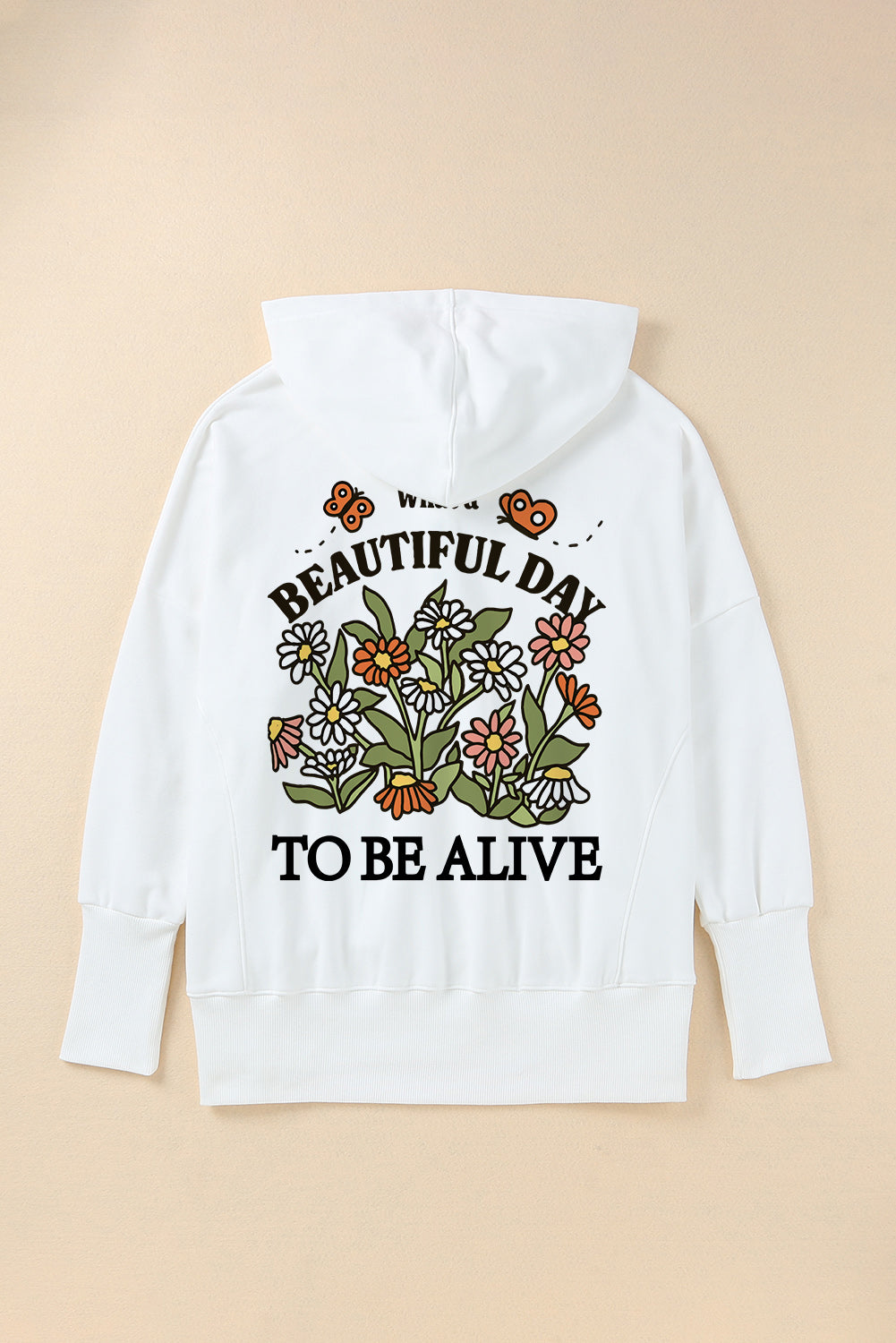 BEAUTIFUL DAY TO BE ALIVE Half Snap Hoodie 