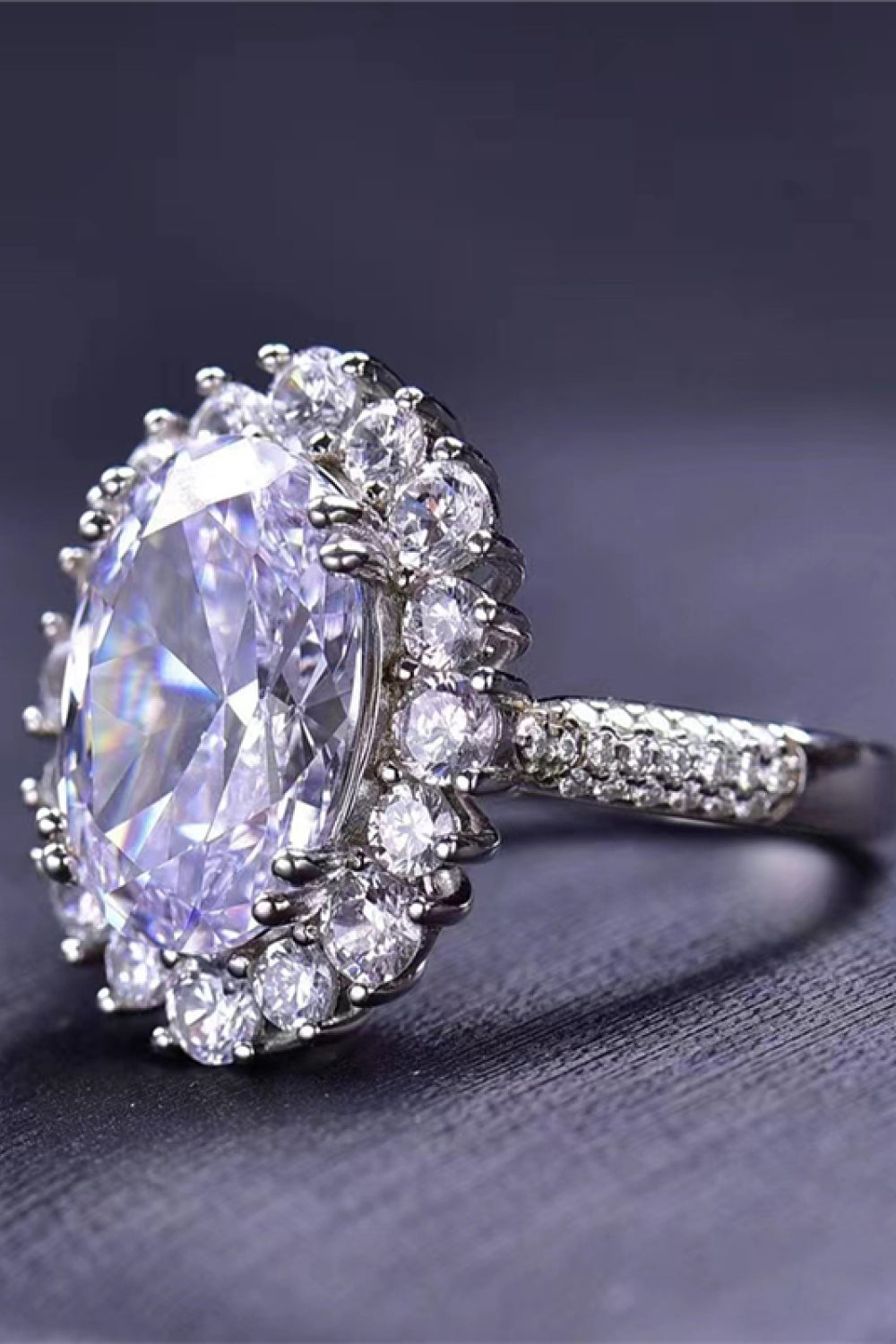 8 Carat Oval Moissanite Ring 