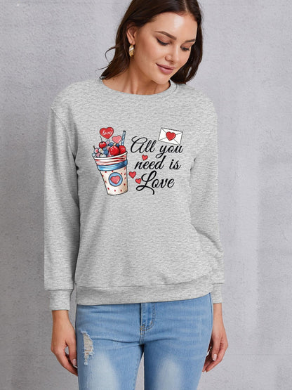 ALL YOU NEED IS LOVE Round Neck Sweatshirt 