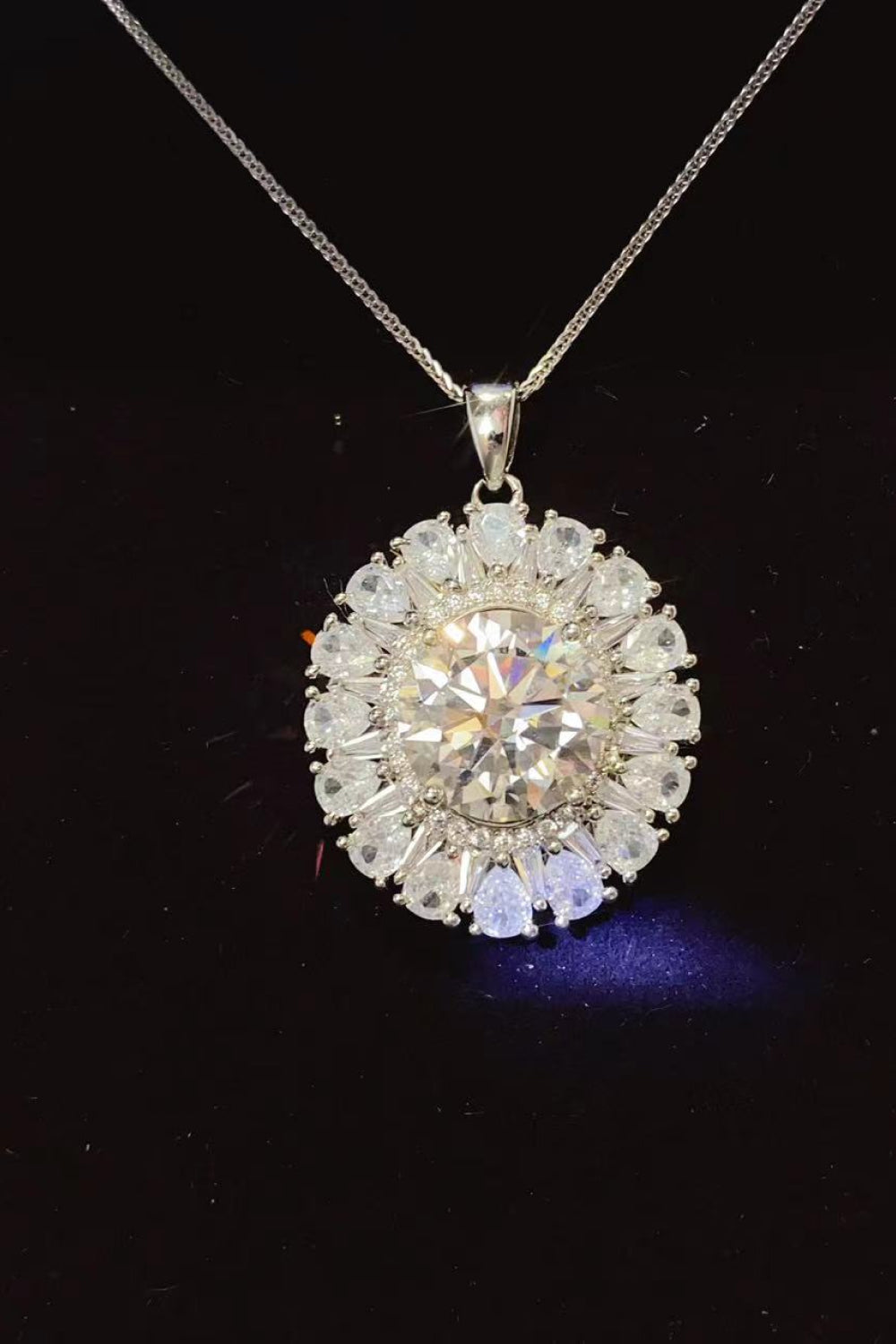 5 Carat Moissanite 925 Sterling Silver Necklace 