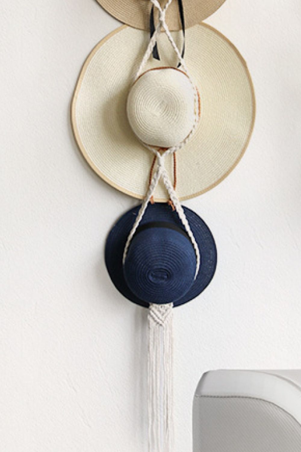 Macrame Triple Hat Hanger 