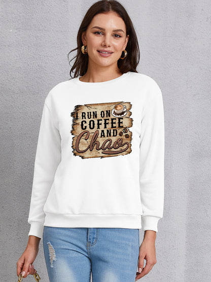 Letter Graphic Round Neck Sweatshirt 