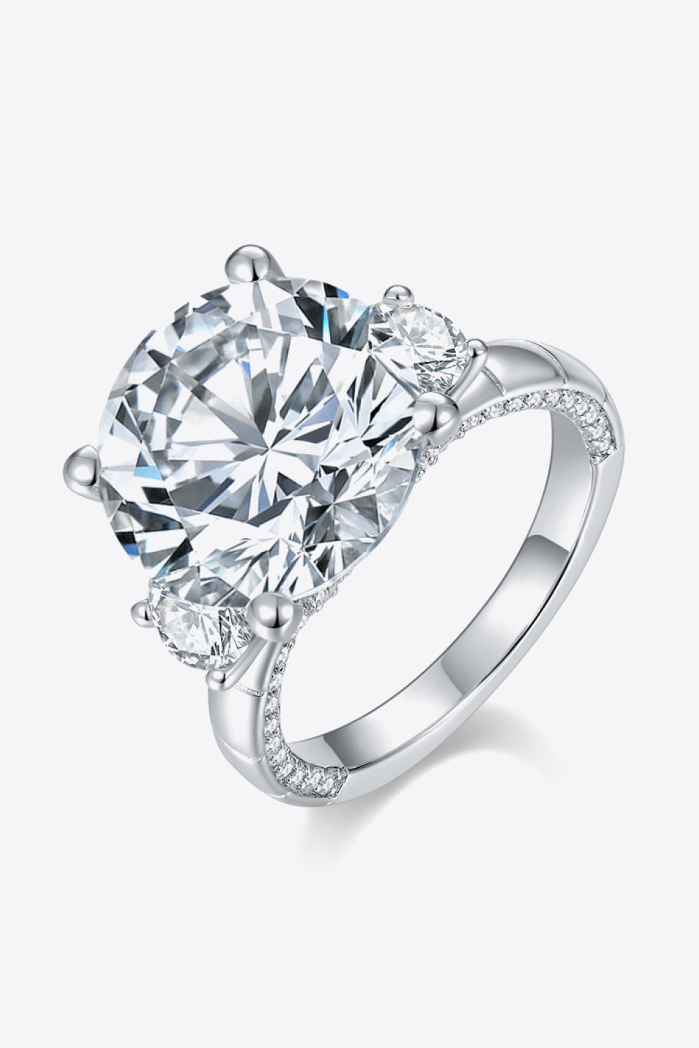 8.6 Carat Moissanite Platinum-Plated Ring 