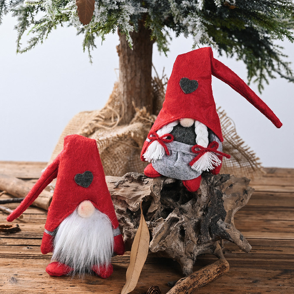 2-Piece Heart Pointed Hat Faceless Gnomes 