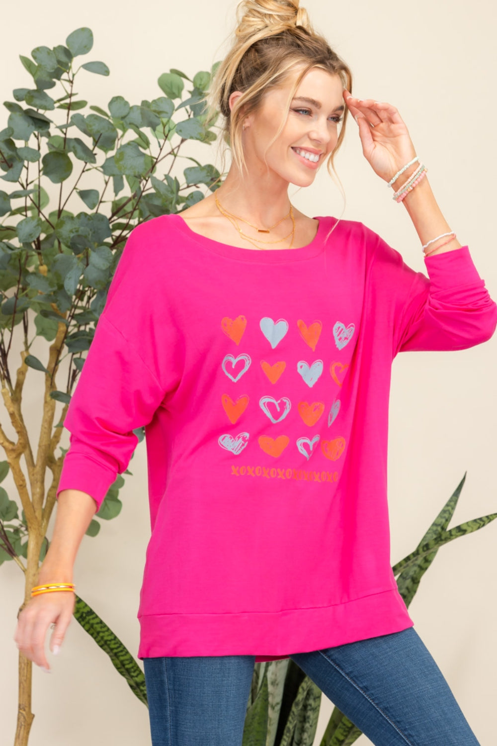 Celeste Full Size Heart Graphic Long Sleeve T-Shirt 