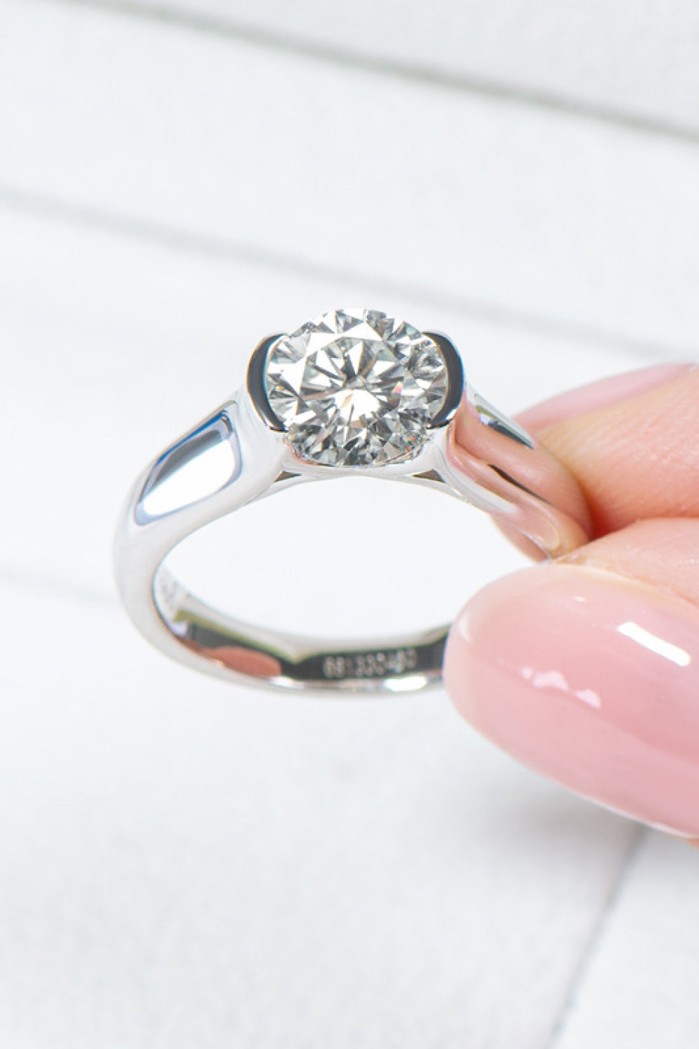 Looking Good 2 Carat Moissanite Platinum-Plated Ring 