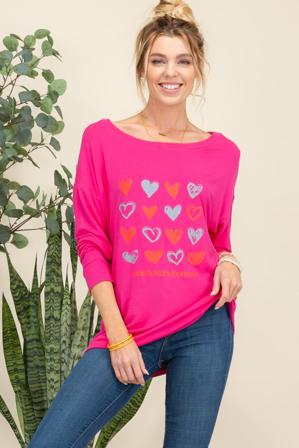 Celeste Full Size Heart Graphic Long Sleeve T-Shirt 