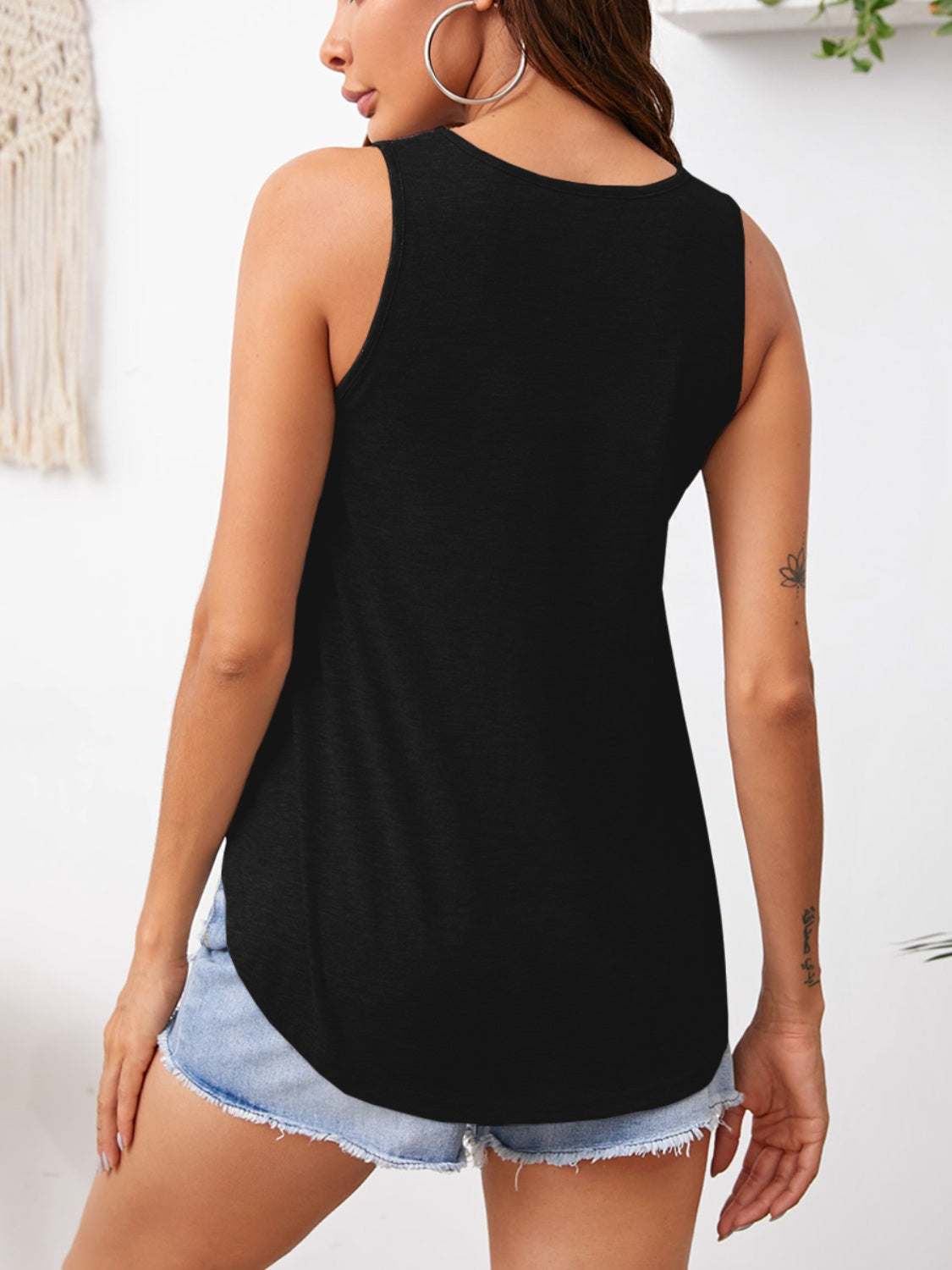 V-Neck Wide Strap Tank 