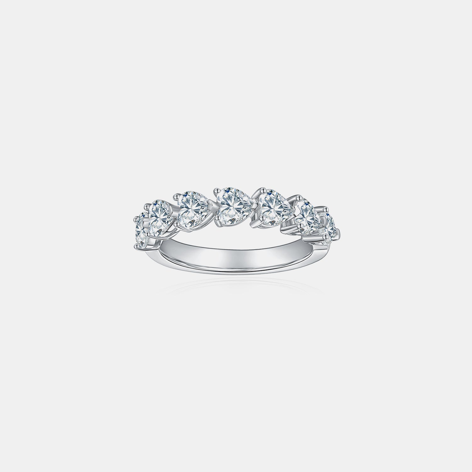 2.1 Carat 925 Sterling Silver Moissanite Heart Ring 