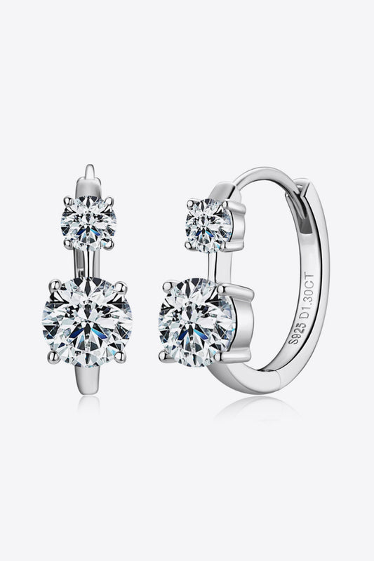 1.3 Carat Moissanite 925 Sterling Silver Earrings - Babbazon jewellery