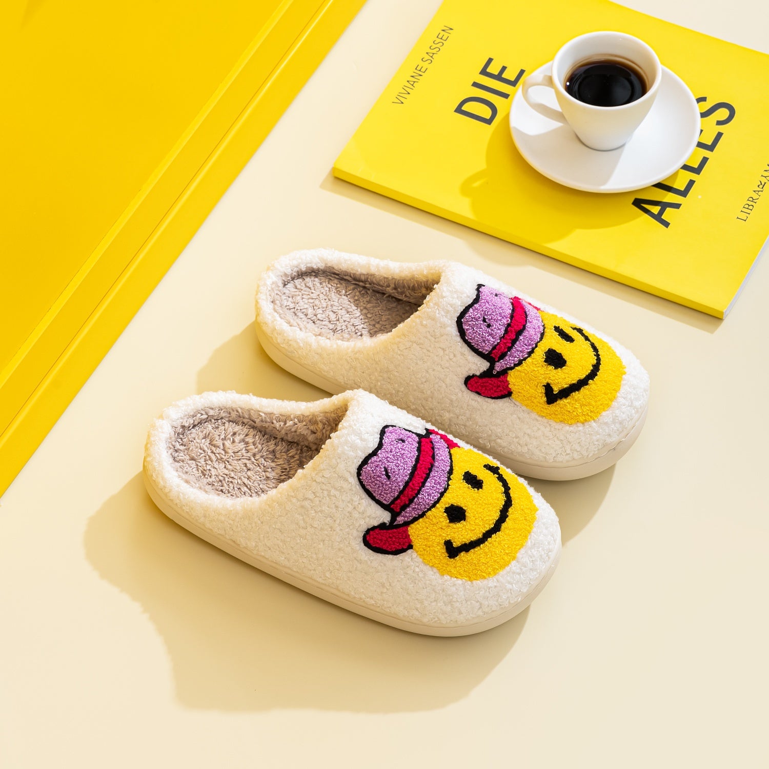 Melody Smiley Face Slippers 