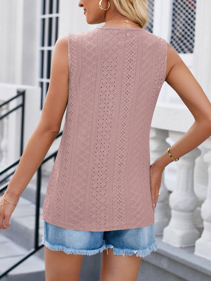 Eyelet V-Neck Tank 