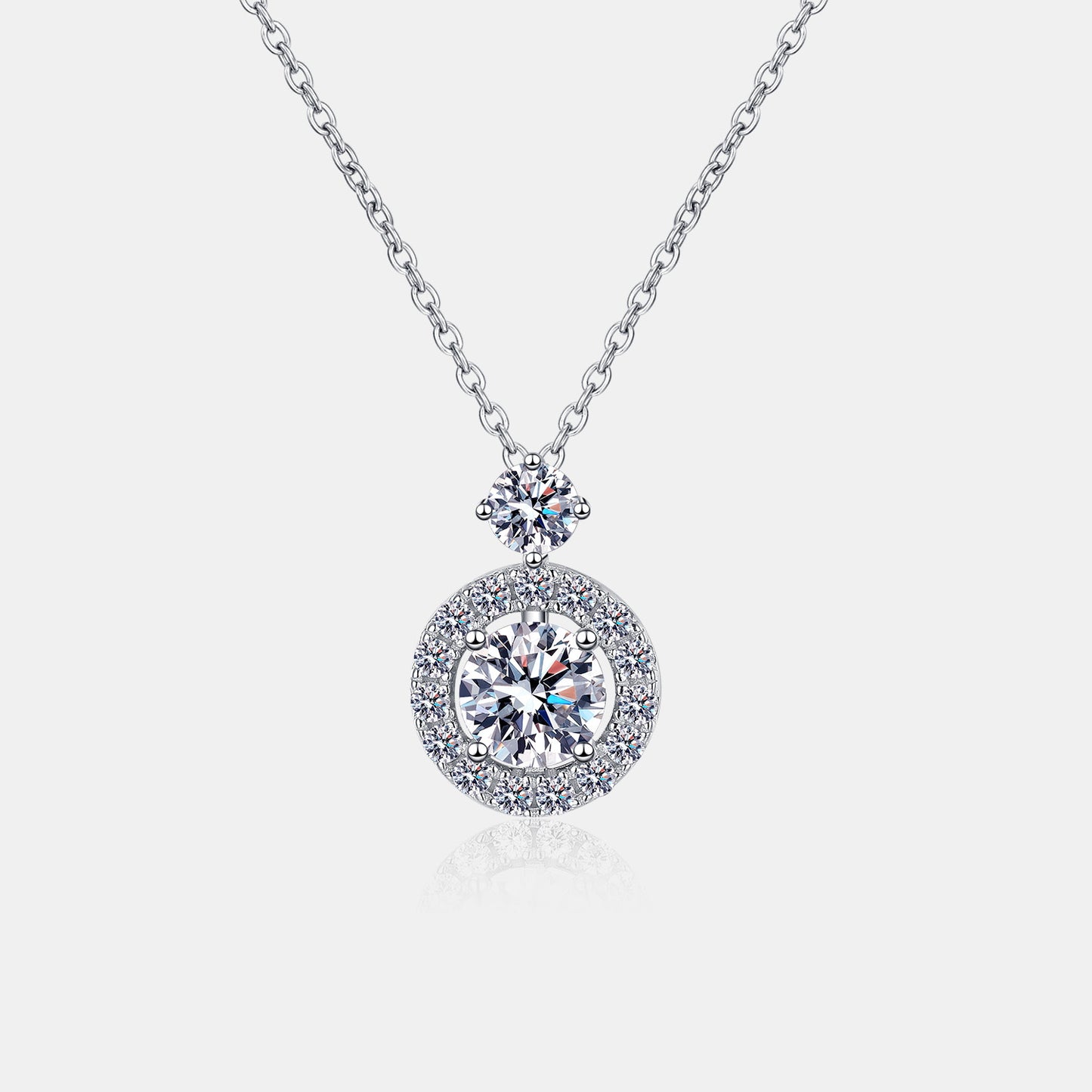 1 Carat Moissanite 925 Sterling Silver Necklace 