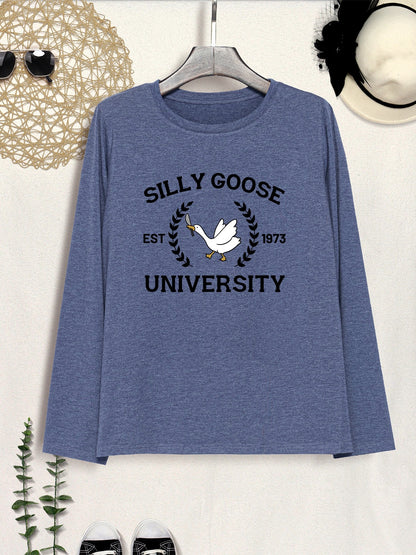 SILLY GOOSE UNIVERSITY Long Sleeve T-Shirt