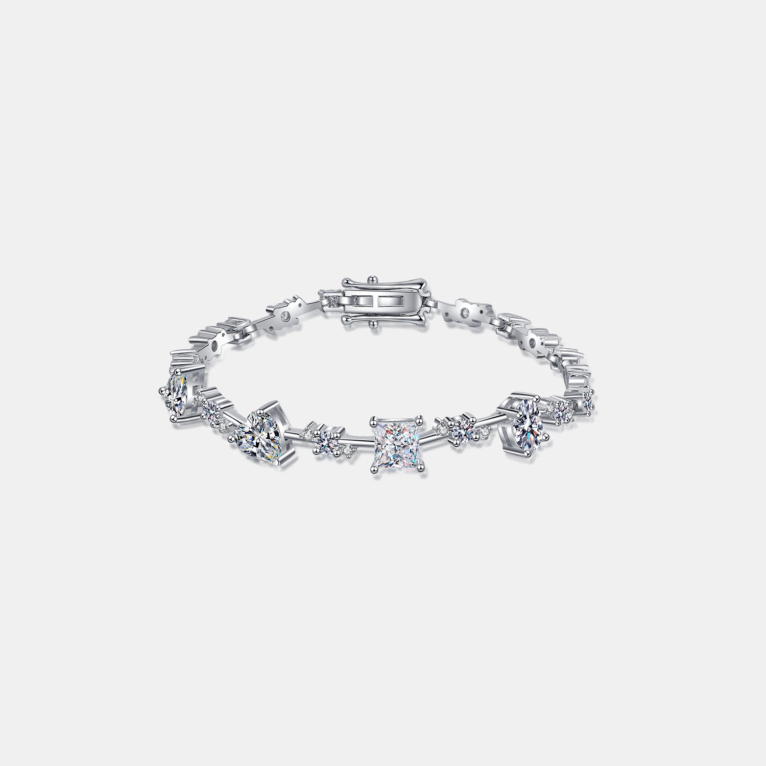 6.2 Carat Moissanite 925 Sterling Silver Bracelet 