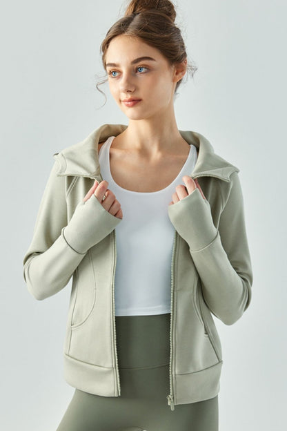 Zip Up Hooded Active Outerwear 