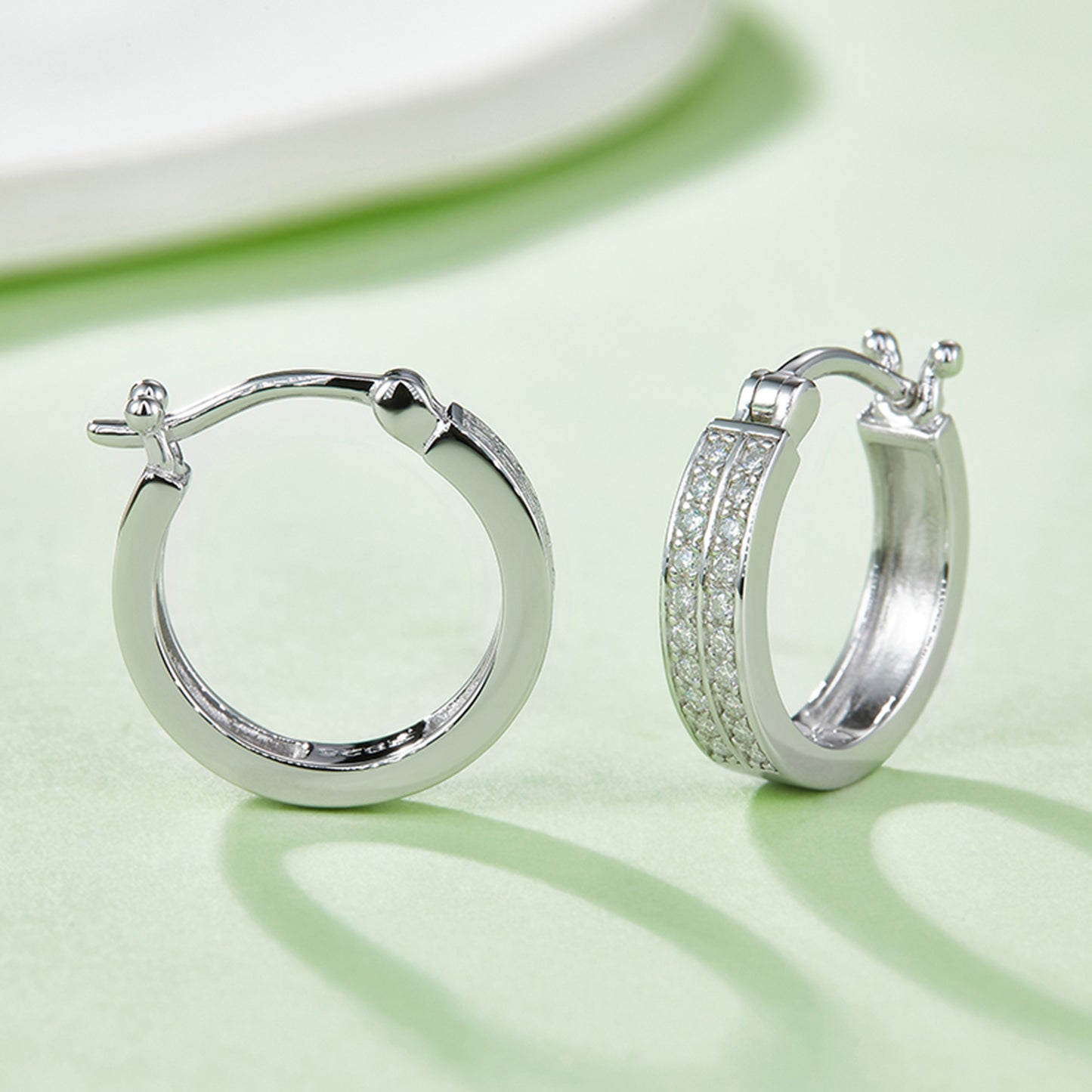 Moissanite 925 Sterling Silver Huggie Earrings 