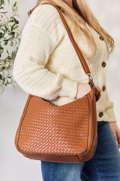 SHOMICO Weaved Vegan Leather Handbag 