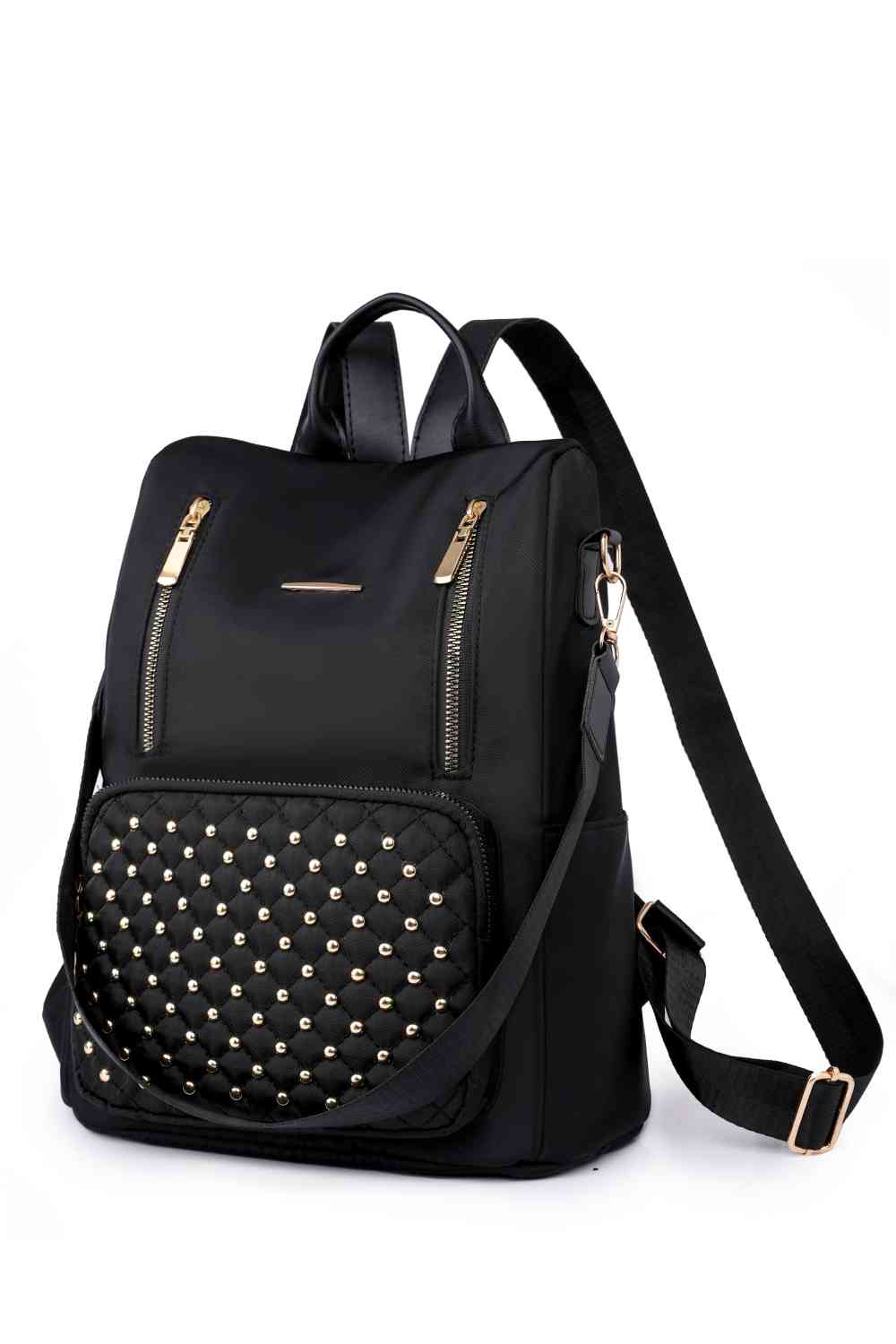 Zipper Pocket Beaded Backpack 