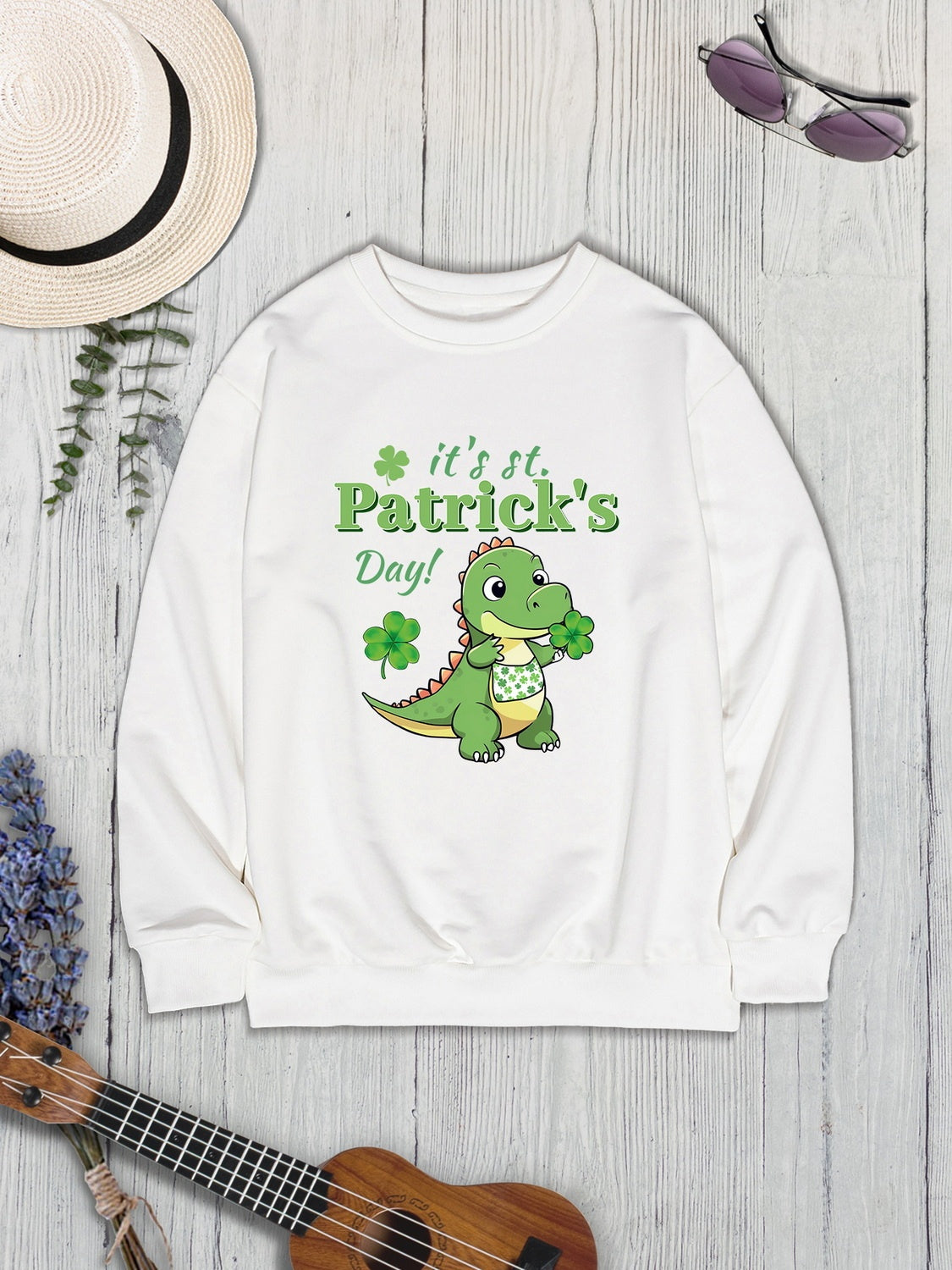 IT'S ST. PATRICK'S DAY Graphic Round Neck Sweatshirt 