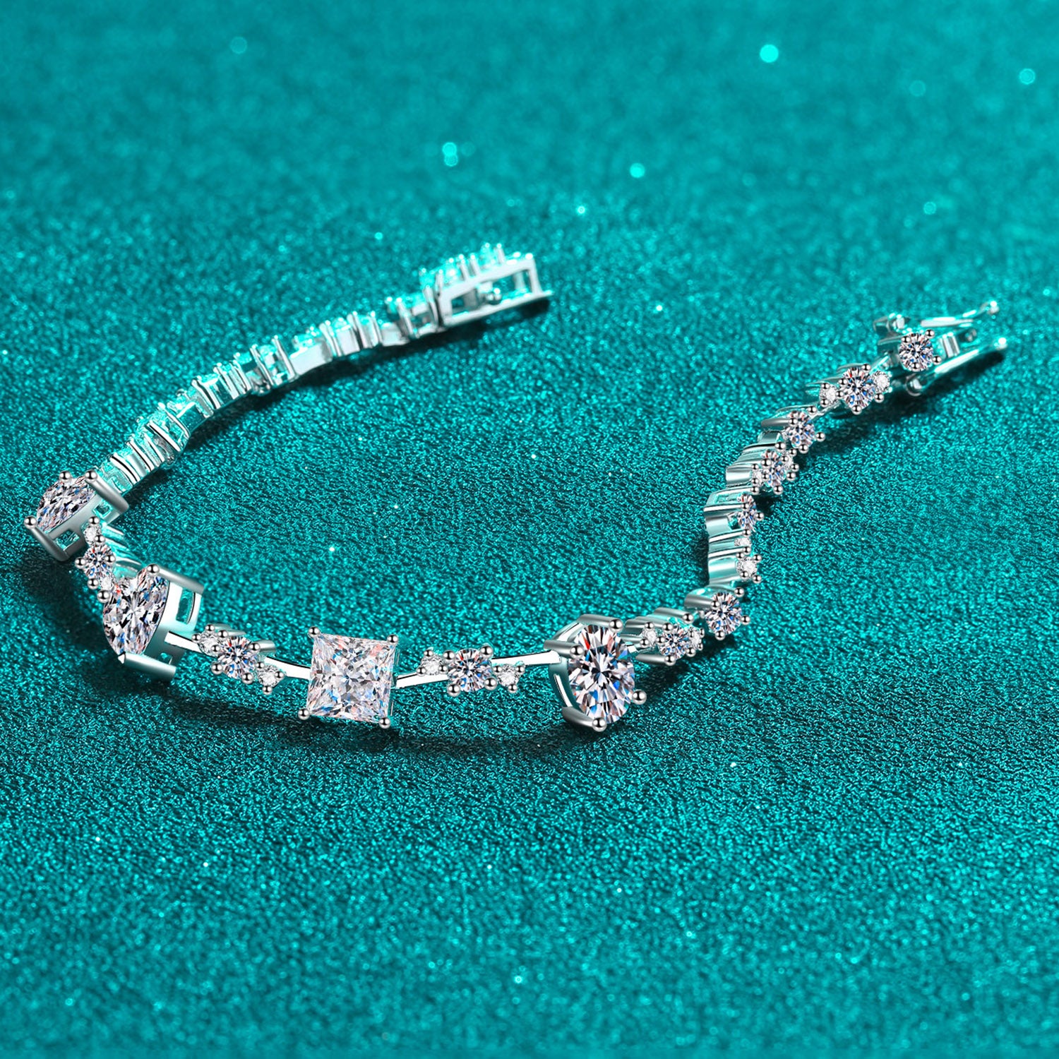 6.2 Carat Moissanite 925 Sterling Silver Bracelet 