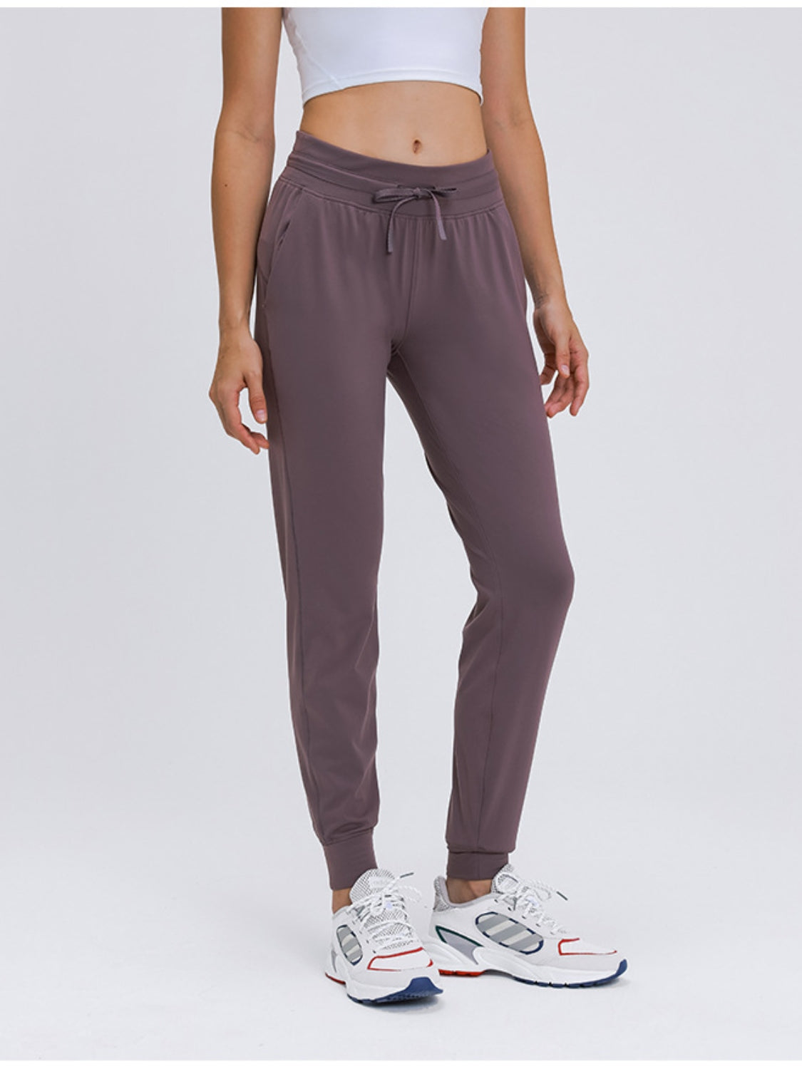 Double Take Tied Joggers with Pockets - Babbazon yoga pants