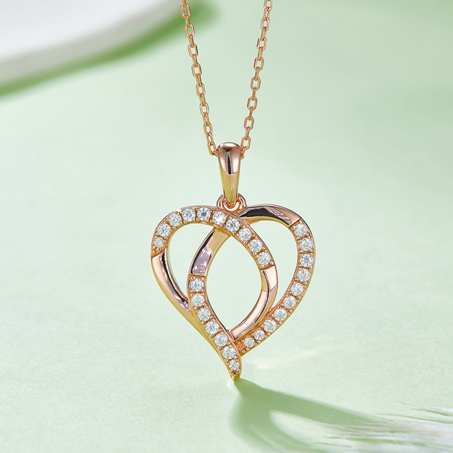 Moissanite 925 Sterling Silver Heart Shape Necklace 