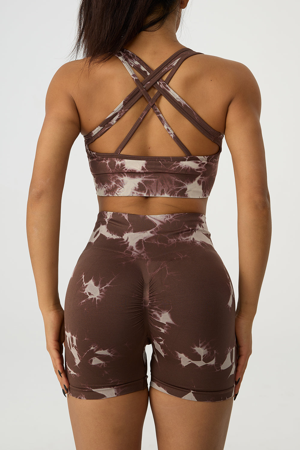 Crisscross Printed Tank and Shorts Active Set 